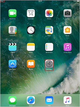 Turn off your iPad then turn it on again, check that "Cellular carrier" and "Network status" at Status bar is "iPad", and tap "Settings".