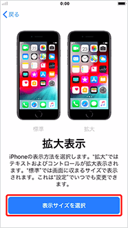 「表示サイズを選択」を押します。