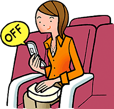 映画や病院ではOFF。運転中の通話は罰金に！